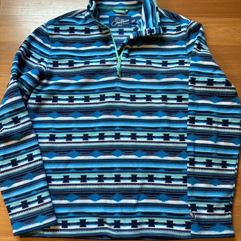 Chubbies Blue and White Patterned Fleece